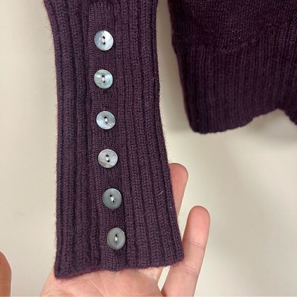 - Tweeds Eggplant color Marino wool cowl neck sweater S - Picture 2 of 6